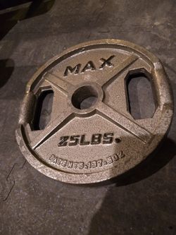 Single MAX 25lb Olympic Weight Plate--