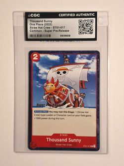 2022 One Piece Super Pre-Release Thousand Sunny ST01-017 CGC AUTH