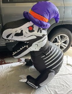 Halloween Trunk or Treat Inflatable Skeleton T-Rex
