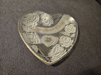 25th Anniversary Heart Display Dish
