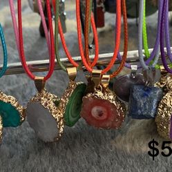 Sliced Stone Necklaces