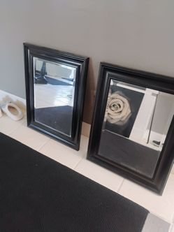 2 black bevel mirrors