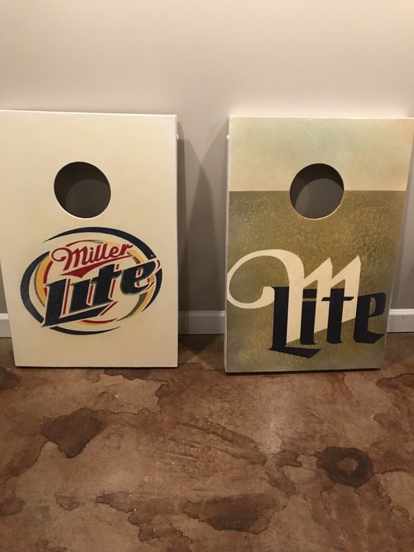 Miller Lite corn hole boards