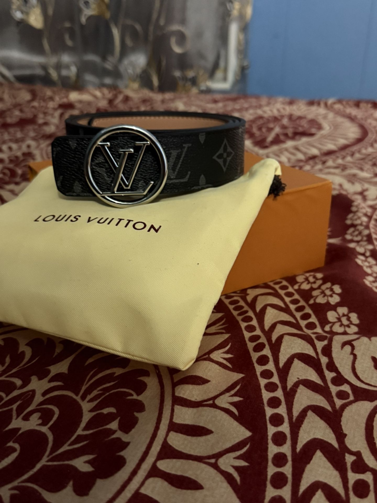 Black And Silver Louis Vuitton Belt