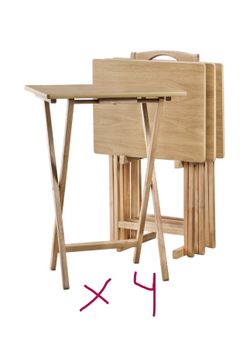 5 pc tray set (wood natural)