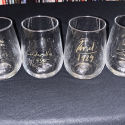 Disney Princess Designer Collection, Wine Cups, Full Set Of Four