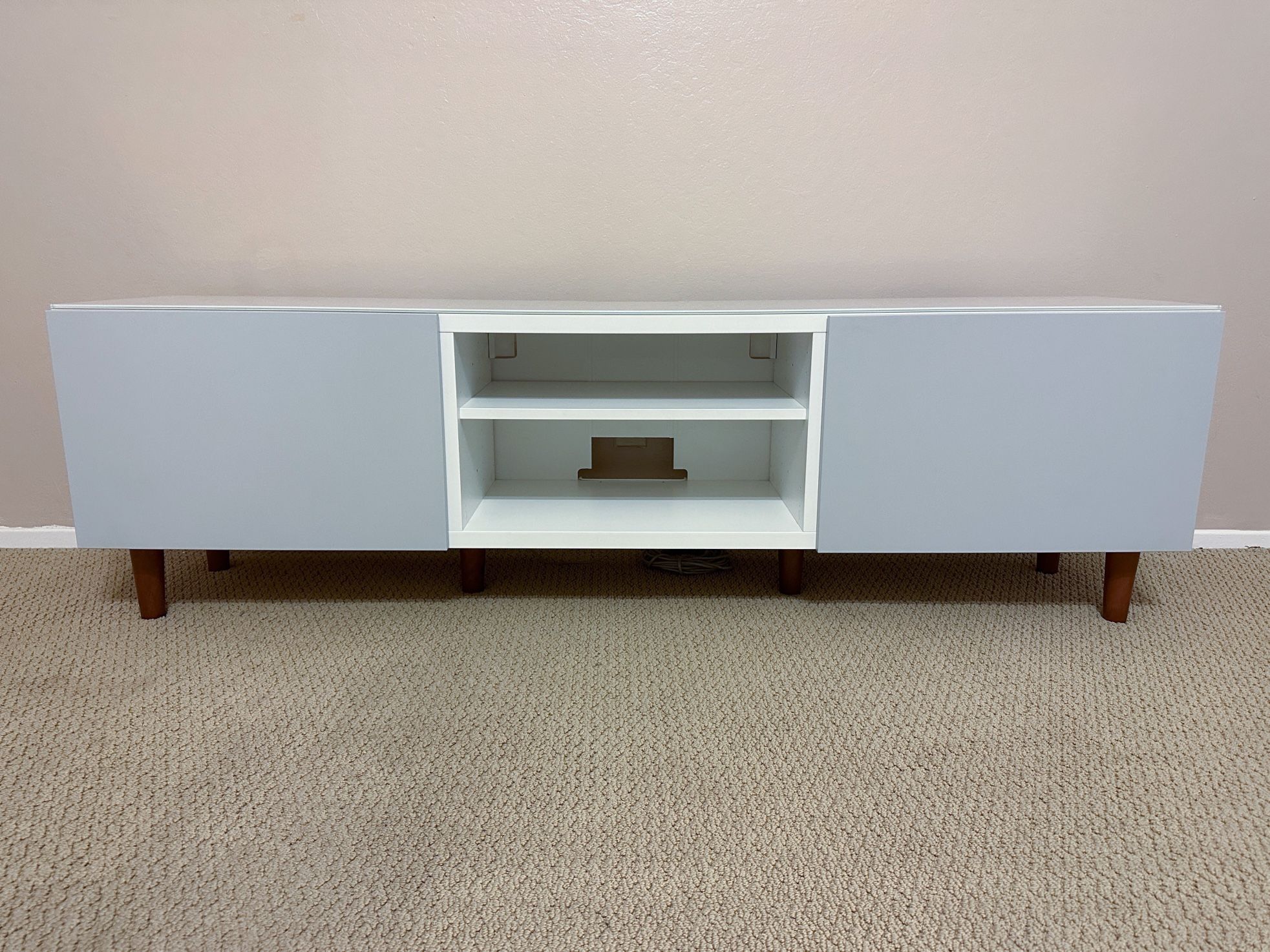 IKEA Besta TV Stand With Mid Century Modern Legs