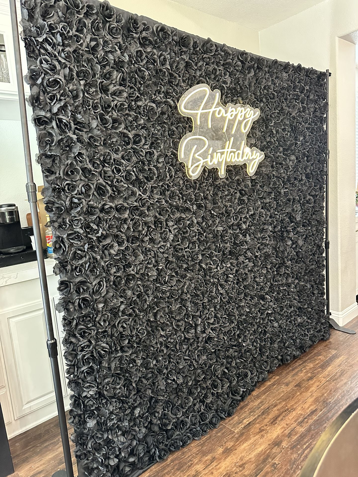 Black Rose Flower Wall