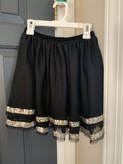 Girl size 10/12 black and metallic skirt