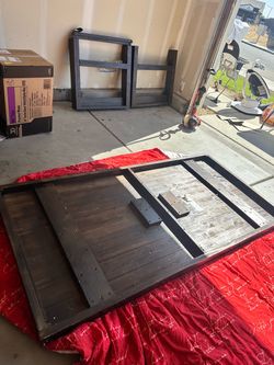 Rustic Wood and Metal Dining Table Disassembled