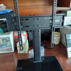 Universal Swivel TV Stand for 32-60 in. LCD/LED TVs - Height Adjustable Tabletop TV Mount with Tempered Glass Base