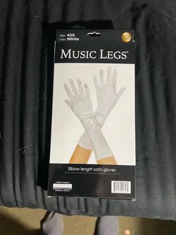 Elbow length satin gloves