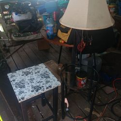 Table And A Lamp Table Glass