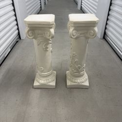 Two Pedestal Columns/ Plant Stands (28” Tall)