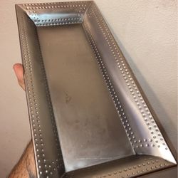 15” Brushed Aluminum Candle Tray