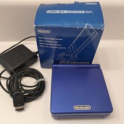 Authentic Nintendo Gameboy Advance SP with Box and charger Cobalt Japan 