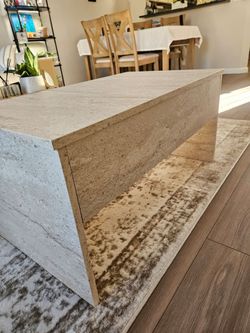 Brand New Lift-Top Travertine-Look Coffee Table