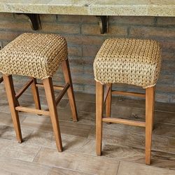 Braided Sisal Bar Stools