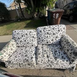 Black & White Floral Couch