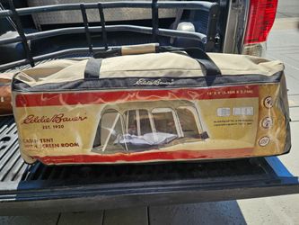 Eddie Bauer 6 person cabin tent 18' x 9' with screen area.