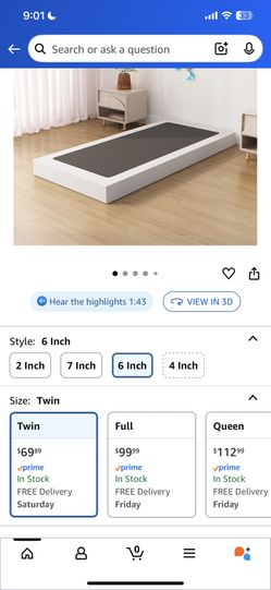 New In Box Twin Box Spring 5”