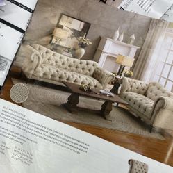 St. Claire Brown Fabric Living Room Set