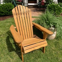 Folding Adirondack Chair Half Assembled Lounge Chair Outdoor Wooden Patio Chair for Lawn Garden Backyard Deck Fire pit Pool Beach 350lb Weight Capacit