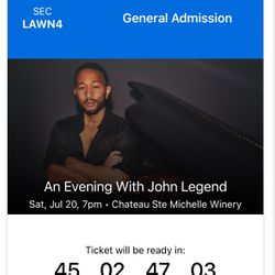 John Legend Concert (Chateau St Michelle) - Sat July 20th @7pm