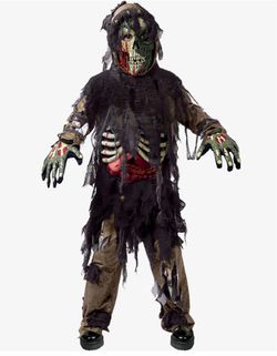 Spooktacular Creations Swamp Deluxe Skeleton Living Dead Zombie Costume for Halloween size 8/10