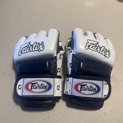 Fairtex (white & navy blue) 4oz MMA Gloves