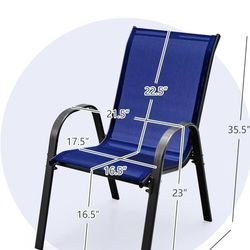 🥨4 Pieces Patio Dining Chairs, Outdoor Stackable All Weather Heavy Duty Dining Chairs Set with Armrests, Support 330 LBS, for Poolside, Backyard,