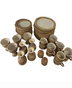 Rustic Stoneware Pottery Dinnerware Set