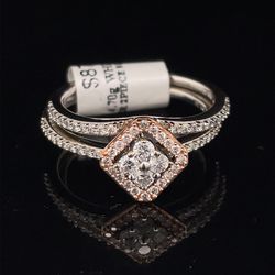 14KT White Gold 2 Piece Diamond Ring 4.70g Size 9 142021
