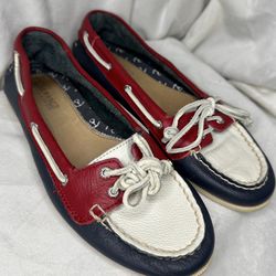 Sperry Top Siders Boat Shoes. Women’s Size 6M. Red, White & Blue