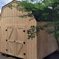 New Built On Site Custom Barn Style 10x12 With 2 Shelfs On Ea Side Materials Delivered To Site