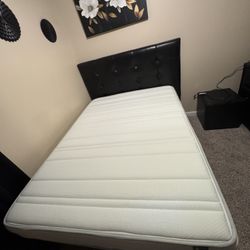 Black Faux Leather Bedroom Set 