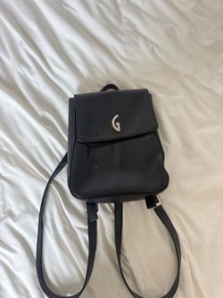 Vintage Mini Black Leather Guess Backpack