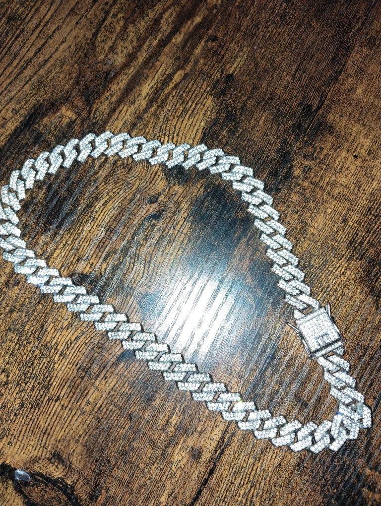 Cuban Link Moissanite Diamond Chain And Bracelet