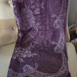 Plum Floral  Women's Large Scarf