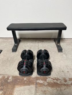 Dumbbell Adjustable Weights 5-71.5lb with Weight Bench Press