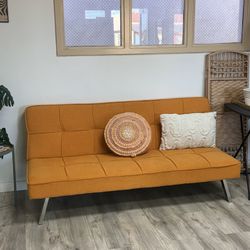 orange futon couch