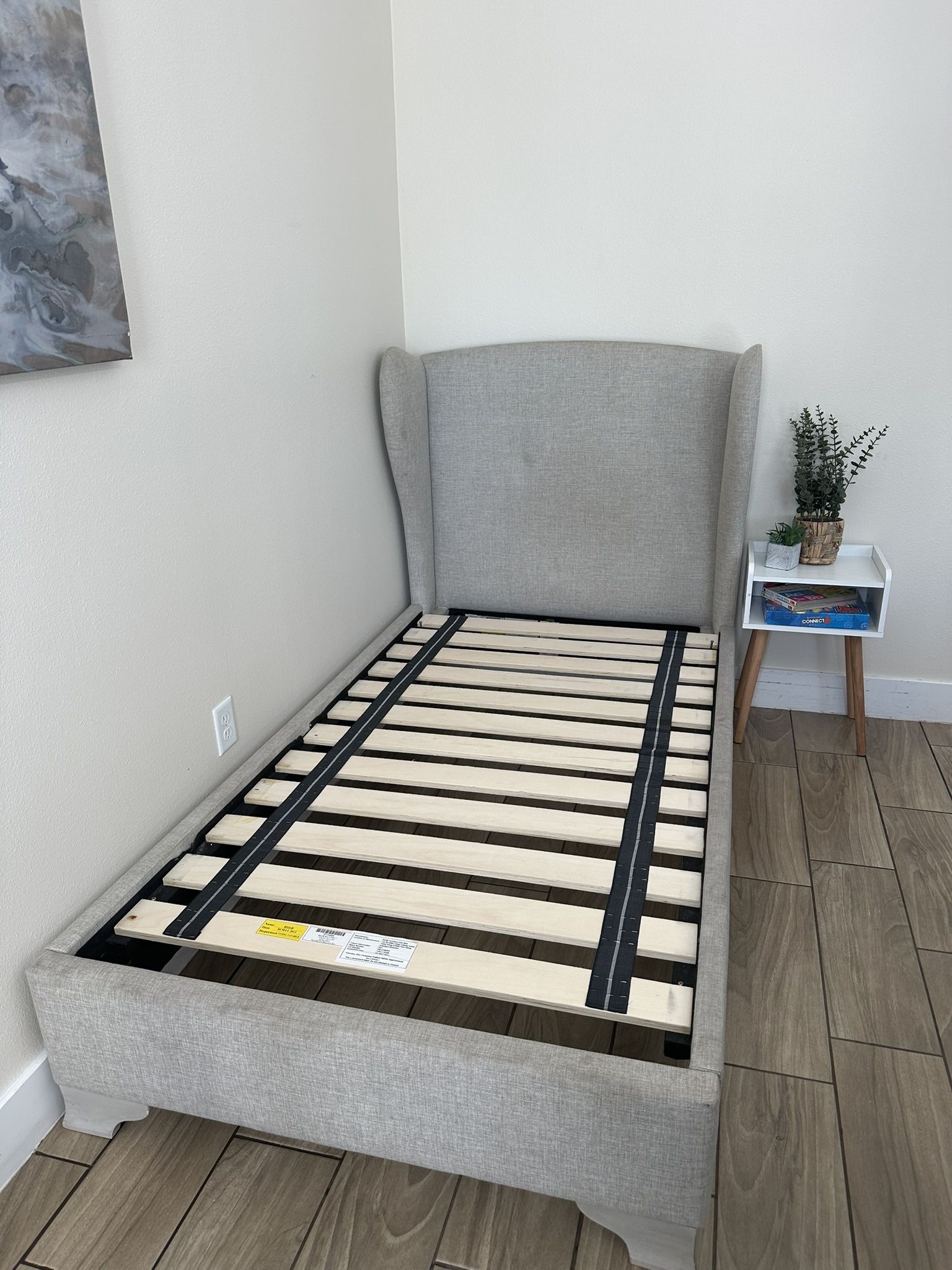 Twin Bed Frame And Side Table 