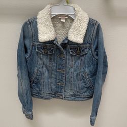Size M (7/8) Cat & Jack Sherpa Lined Denim Jacket