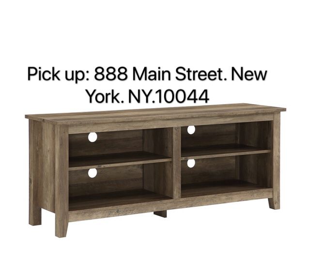 58-inch TV Stand Console with Adjustable Shelving - Grey Wash