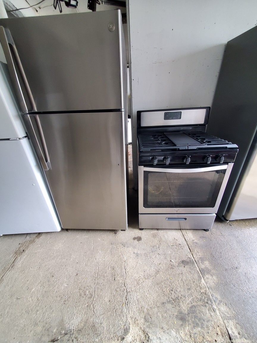 Stove  AND FRIDGE GREAT CONDITION FRIDGE 28 INC STOVE 30 INC 5 BURNER BROIL STAINLESS WARRANTY  READY TO DELIVER,,6 MONTH WARRANTY,,$999 BOTH ITEM