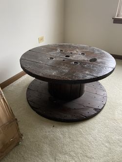 Vintage Wooden Wire Spool Table 