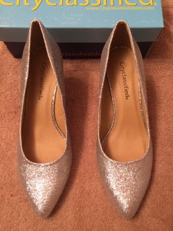 New in box shimmery silver holiday shoes