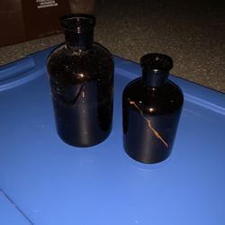 Amber Bud Vases 2 Different Sizes 