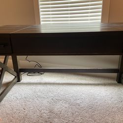 Hardwood Standing Desk W/usb Charging Ports And Outlet! 