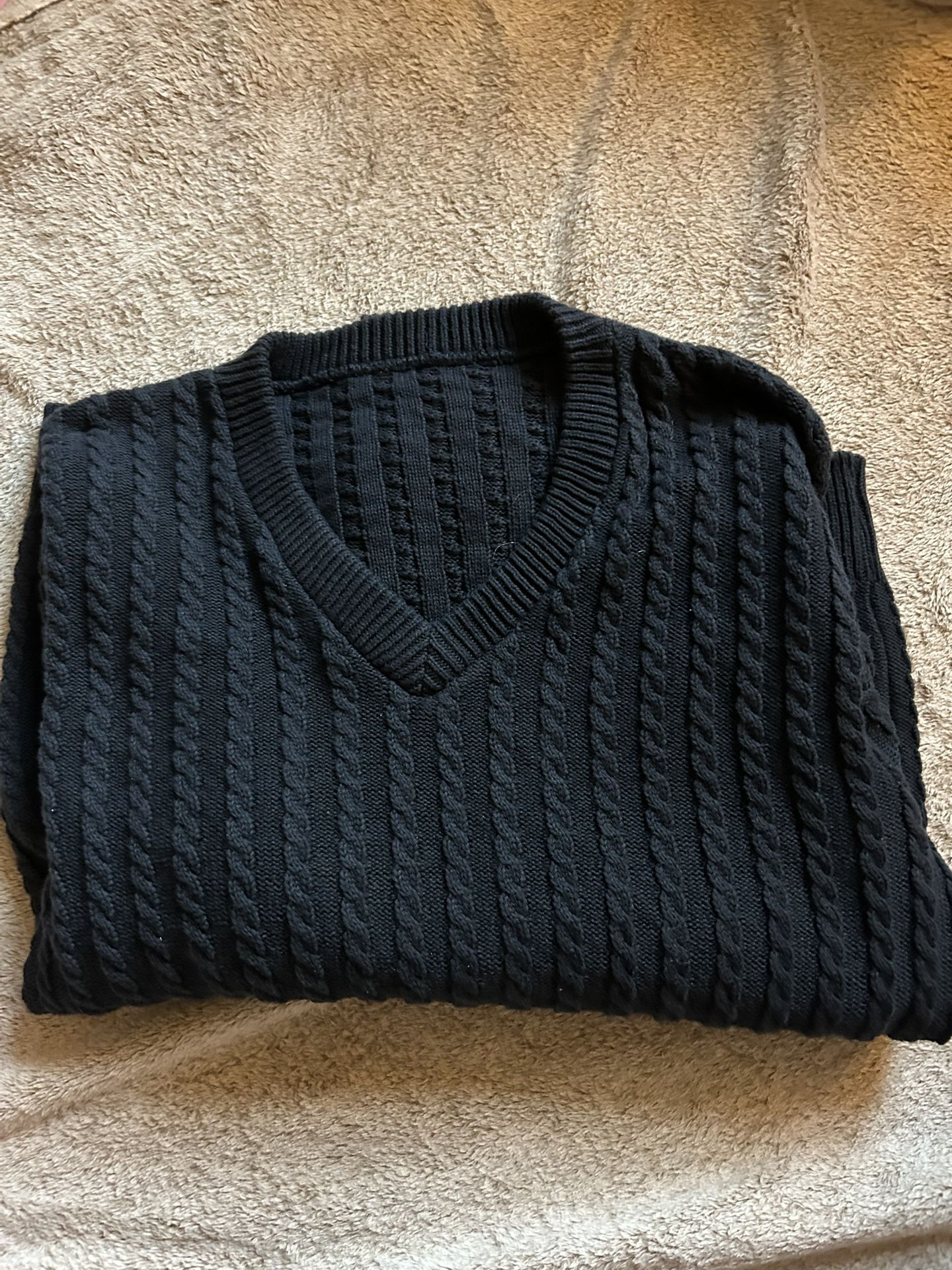 Navy Blue V-Neck Sweater